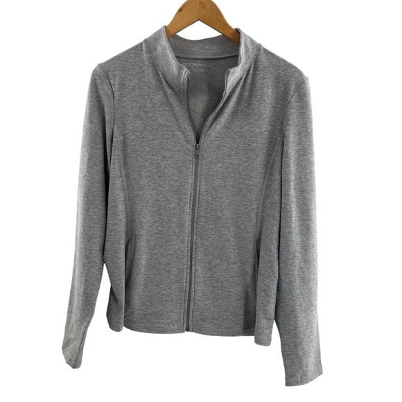 Beyond Yoga Size L Full Zip Sweatshirt Gray Super Soft Loungewear‎ Basic Comfy - Picture 2 of 9